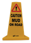 Yellow Hazard Cone (Mud on Road)